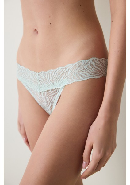 Lacy Elegance Mint Yeşili Slip Külot