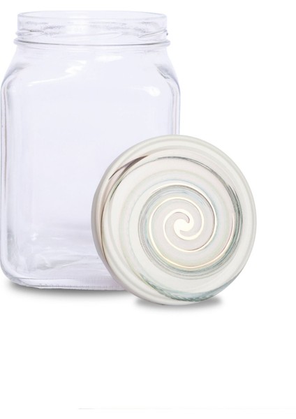 Luxury Home 1 Adet 1600 ml Kavanoz - 15'li 82 mm Batique Kapaklı 1 Adet