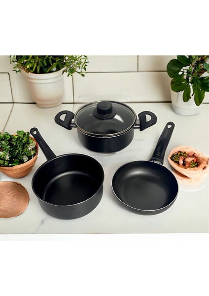 Luxury 4 Parça 16CM Mini Tencere Tava Sütlük 1 Adet