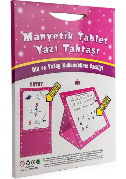 Luxury Pembe (Kız) Manyetik Tablet Yazı Tahtası Kalem Hediyeli 1 Adet