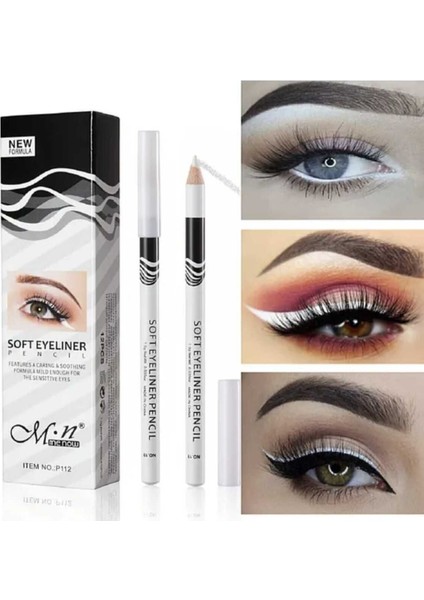 Luxury Suya Dayanıklı Mat Göz Kalemi 2'li (Beyaz) - Waterproof Eyeliner - 113 Pure White
