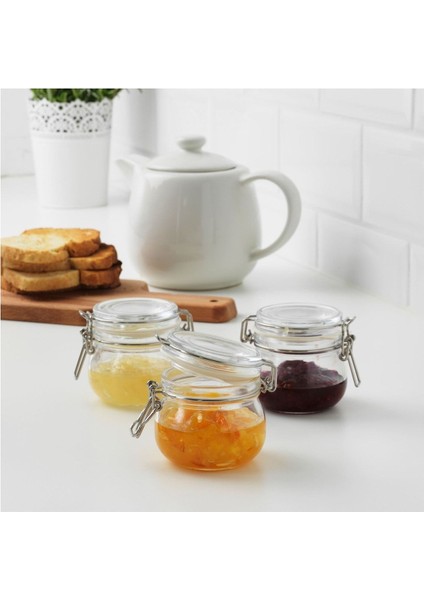 Luxury Kavanoz Seti Ikea Reçellik Cam 3 Adet 1 Adet
