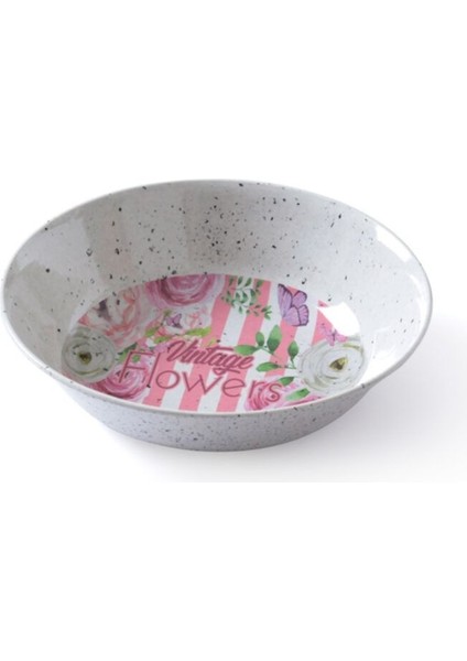 Luxury Melamin Ince Bol Kase 25CM Beyaz Desenli (ÇAP:25CM Yuk:6cm 151GR) 1 Adet fiyatları