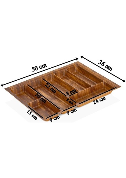 Luxury 36X50 Cm. 7 Gözlü Çekmece Içi Ahşap Renkli Plastik Kaşıklık Ücretsiz Kesim (Max 33X47 Cm'e Kesilir) 1 Adet modelleri