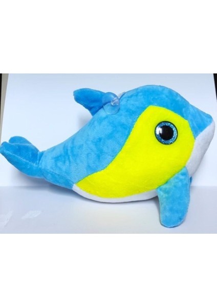 Luxury 25 Cm. Peluş Sevimli Yunus Flipper, Uyku Arkadaşı ve Araba Camı Süsü Mavi (Yıkanabilir) 1 Adet