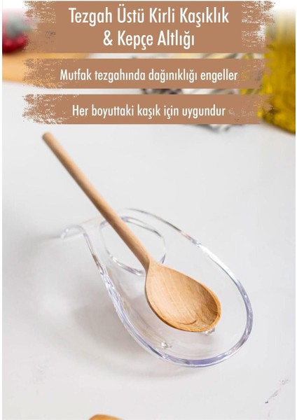 Luxury Akrilik Şeffaf Tezgah Üstü Kirli Kaşıklık & Kepçe Altlığı 1 Adet