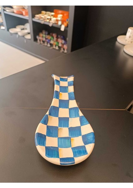Luxury Exculusive El Yapımı Kaşıklık Mavi Beyaz 1 Adet