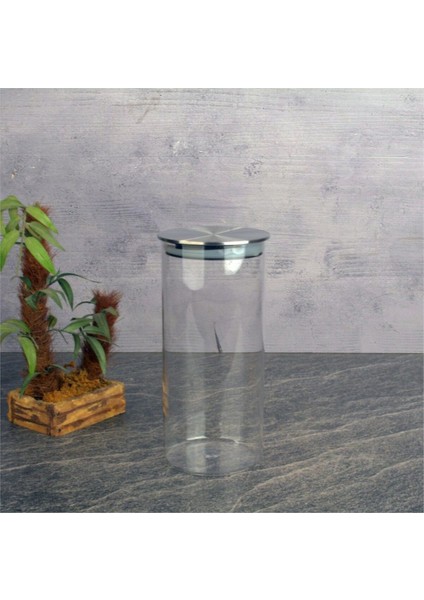 Luxury Metal Kapaklı Cam KAVANOZ 1250 ml 1 Adet