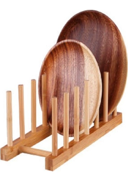 Luxury 6 Bölmeli Naturel Bambu Tabaklık 1 Adet