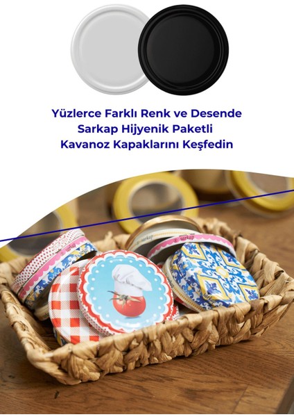 Luxury Hijyenik Paketli 10 Adet Kavanoz Kapağı – Mat Siyah – 82 mm 1 Adet