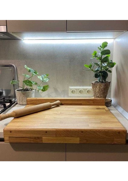 Ahşap Tezgah Üstü Kayın Hamur Açma Kesme Tahtası 50 x 40 cm 1 Adet