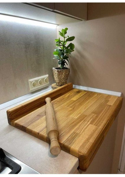 Ahşap Tezgah Üstü Kayın Hamur Açma Kesme Tahtası 50 x 40 cm 1 Adet fırsatları