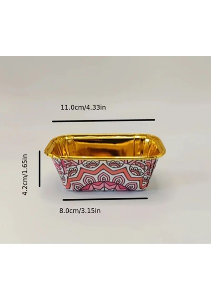 Luxury Muffin Kek Kapsülü bohem Dikdörtgen Arap Desen M 12 Li 1 Adet