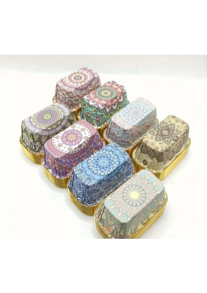 Luxury Muffin Kek Kapsülü bohem Dikdörtgen Arap Desen M 12 Li 1 Adet