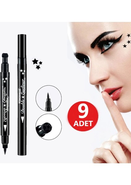 Luxury Çift Taraflı Yıldız Desenli Kalem Eyeliner 9 Adet 1 Adet