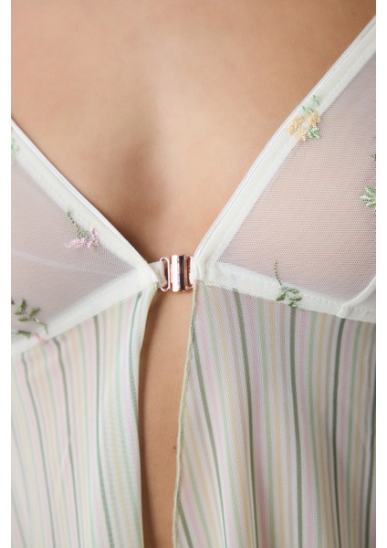 Front Opening Ekru Babydoll