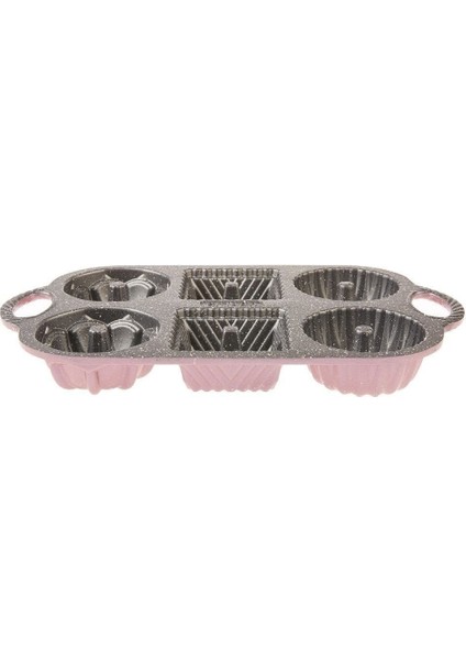 Luxury Griss Six In One 6'lı Döküm Kek Kalıbı Pink 1 Adet