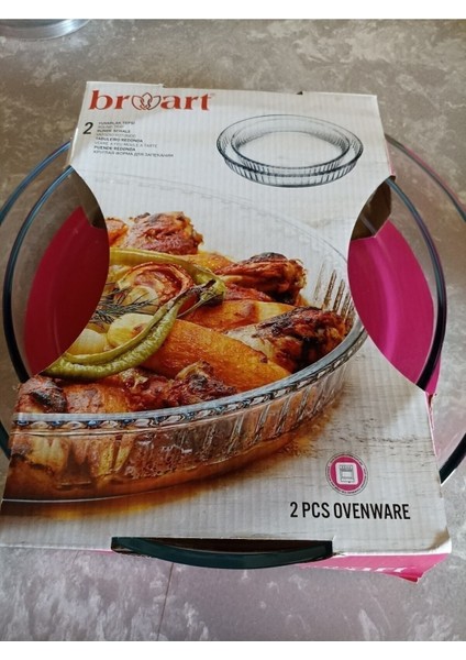 Luxury Fırın Tepsi 2li Set Yuvarlak Sade Borcam 145222 1 Adet