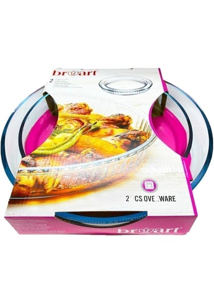 Luxury Fırın Tepsi 2li Set Yuvarlak Sade Borcam 145222 1 Adet