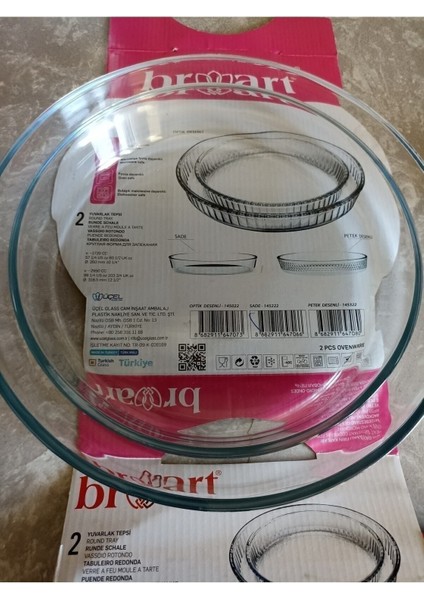 Luxury Fırın Tepsi 2li Set Yuvarlak Sade Borcam 145222 1 Adet