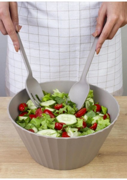 Luxury Çizgi Gravürlü Salata Kasesi 1 Adet