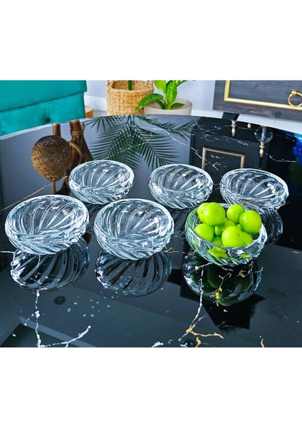 Luxury 6 Lı Yuvarlak Balık Sırtı Çerez Meyve ve Meze Sunum Tabağı | Çezerlik Sunum Tabağı 1 Adet