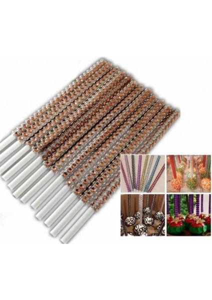 Luxury Cakepop Çubuğu Taşlı Bronz 1 Adet