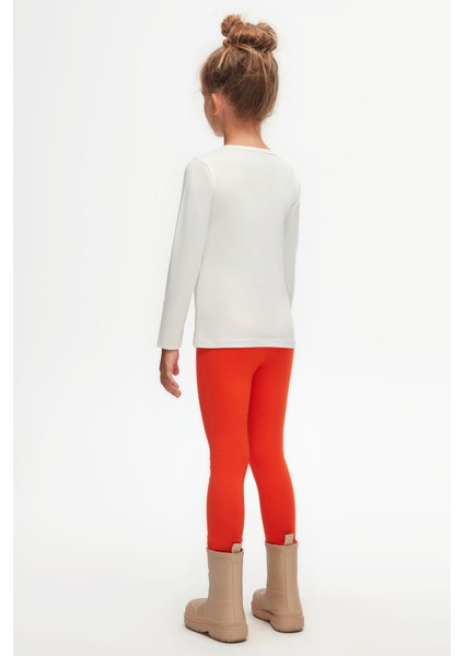 Ekru Basic Mevsimlik Likralı Uzun Kollu Kız Çocuk Tişört fırsatları