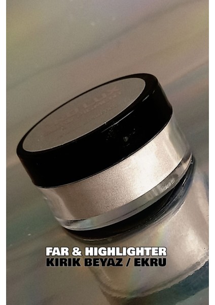 Luxury Hediyeli 2li Süper Silver / Kırık Beyaz Vizon Saf Pigment Göz Farı 1 Adet modelleri