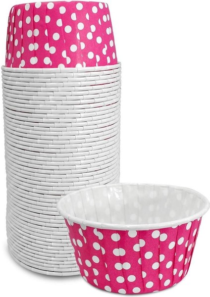 Luxury Muffin Kek Kapsülü Pembe Puantiye Büyük Boy 50LI x 5 Paket - K29 1 Adet modelleri