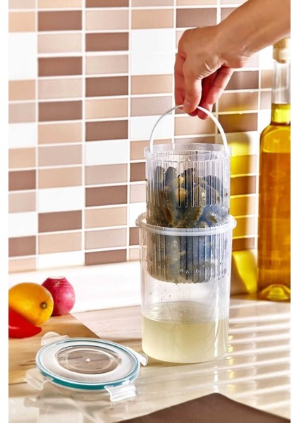 Luxury Süzgeçli Saklama Kabı 1500ML LC-470 1 Adet