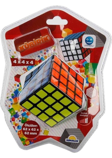 Smile Games Kübirik 4X4X4 Rubik Akıl ve Zeka Küpü Oyunu 1 Adet
