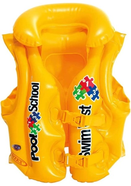 Luxury Intex Yakalı Şişme Can Yeleği 50X47 cm 3-6 Yaş Sarı Pool School 1 Adet