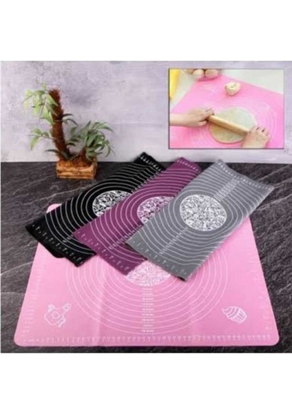 Luxury 40X50 cm Silikon Hamur Açma Matı Hamur Yoğurma Pedi 1 Adet