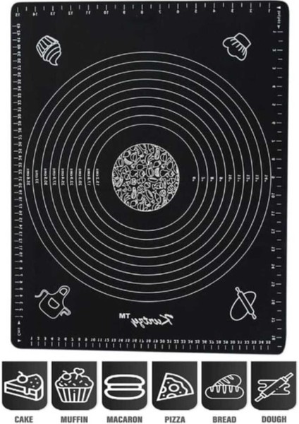 Luxury 40X50 cm Silikon Hamur Açma Matı Hamur Yoğurma Pedi 1 Adet
