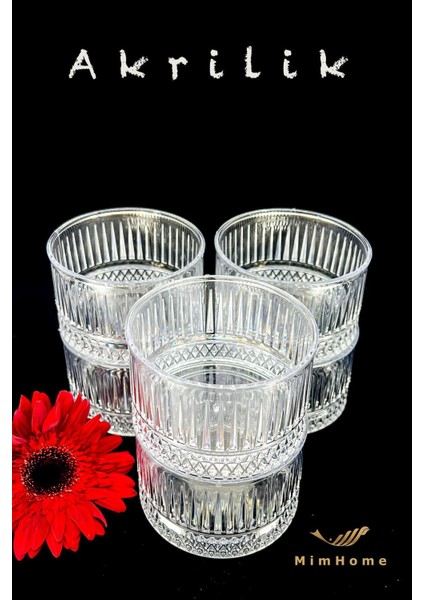 Luxury Mimhome Akrilik 6 Adet Elysia 10 cm Yuvarlak Kase : Çerezlik, Tatlı Sunum Kasesi 1 Adet