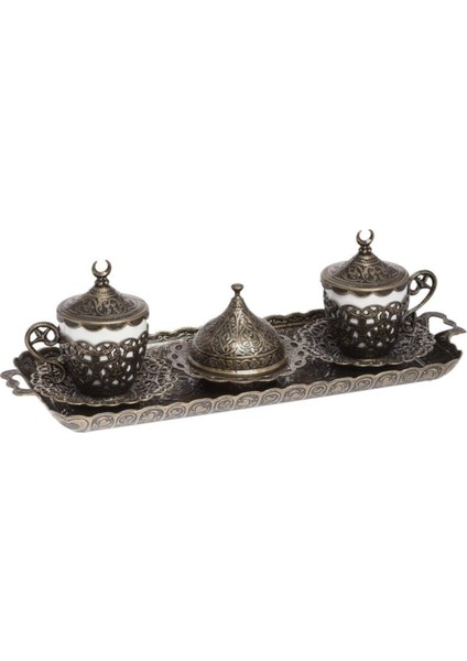 Luxury Osmanlı Hürrem Nescafe Fincan Seti 2 Kişilik Antik Sarı CRST270 1 Adet