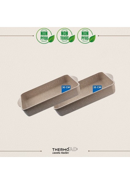 Luxury | Çok Amaçlı Kare Tepsi Set | 2 Parça | 30 Cm-35 cm | Vizon 1 Adet