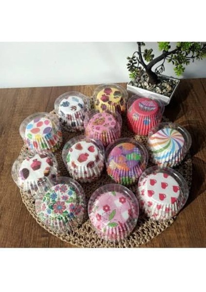 Luxury 200'LÜ Muffin Browni Cupcake Kağıdı Kek Kalıbı Desenli ( 2 Paket ) 1 Adet