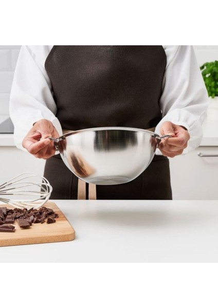 Luxury Kulplu Benmari Kabı Çap: 24 cm Ikea Çikolata Eritme Tenceresi Çırpma Kabı Paslanmaz Çelik 1 Adet