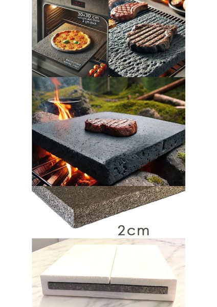 Luxury Doğal Bazalt Taşı Pişirme Levhası Şeflerin Tercihi Fırın Mangal Pizza Taşı 30 cm x 30 cm 1 Adet modelleri