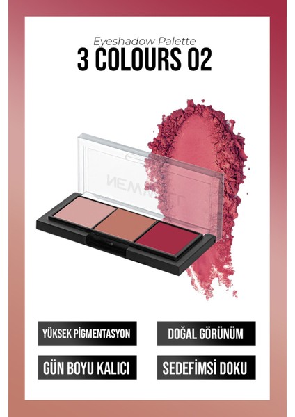 Luxury Porcelain Make Up 3lü Far Paleti NO02 1 Adet