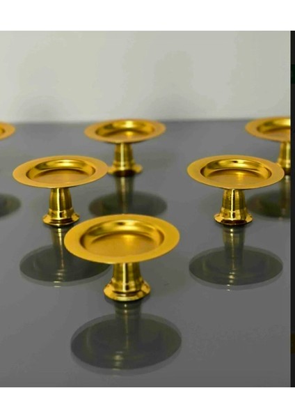 Luxury 6lı Gold Mini Lokumluk Dekoratif Gold Kaplama 6 Adet Lüks Makaronluk Kahve Yanı Sunumluk 1 Adet