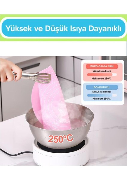 Luxury Silikon Ölçekli Hamur Açma Matı Mavi 1 Adet