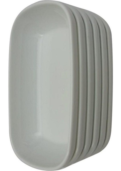 Luxury 6 Adet Sosluk Kahvaltı Tabağı Beyaz Melamin 13X9CM Çerezlik Lokanta Tabldot Serpme Kahvaltılık 1 Adet