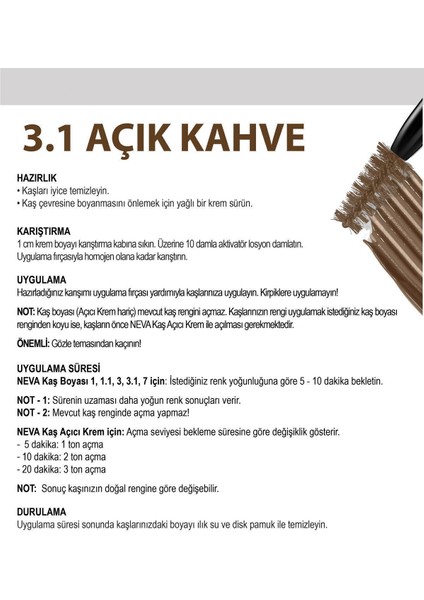 Luxury 2'li Set Kaş Boyası 3.1 Açık Kahve + Kaş Açıcı Krem (Vegan) 1 Adet