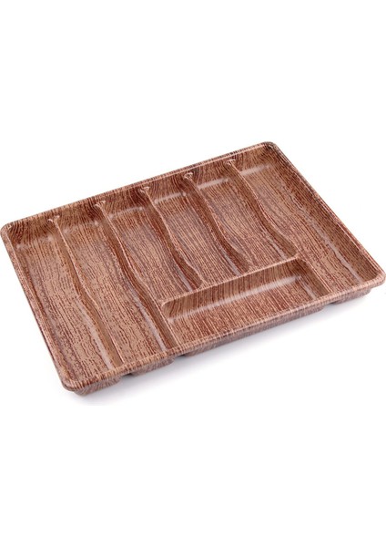 Luxury Büyük - Ahşap Renk - 7 Bölmeli Çekmece Içi Kaşıklık 50X37CM (5064) 1 Adet