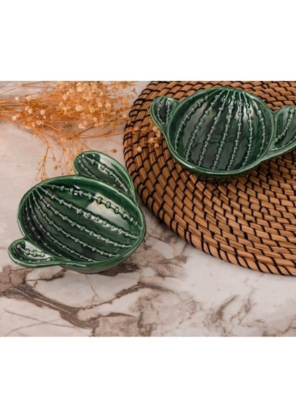 Luxury 2'li Özel Tasarım Kaktüs Çerezlik Kahvaltılık ve Sosluk 1 Adet