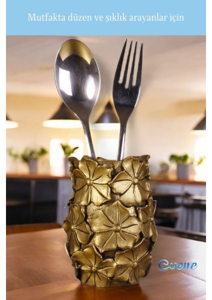 Tezgah Üstü Kaşıklık Dekoratif Dik Kaşıklık Silindir Kaşıklık Beyaz Renk Model 16