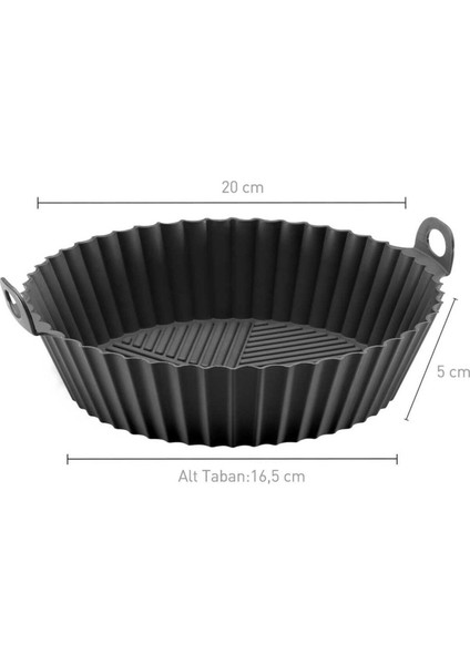 Luxury Airfryer Silikon Pişirme Kabı 2 Adet ( 1 Kırmızı 1 Siyah ) 1 Adet